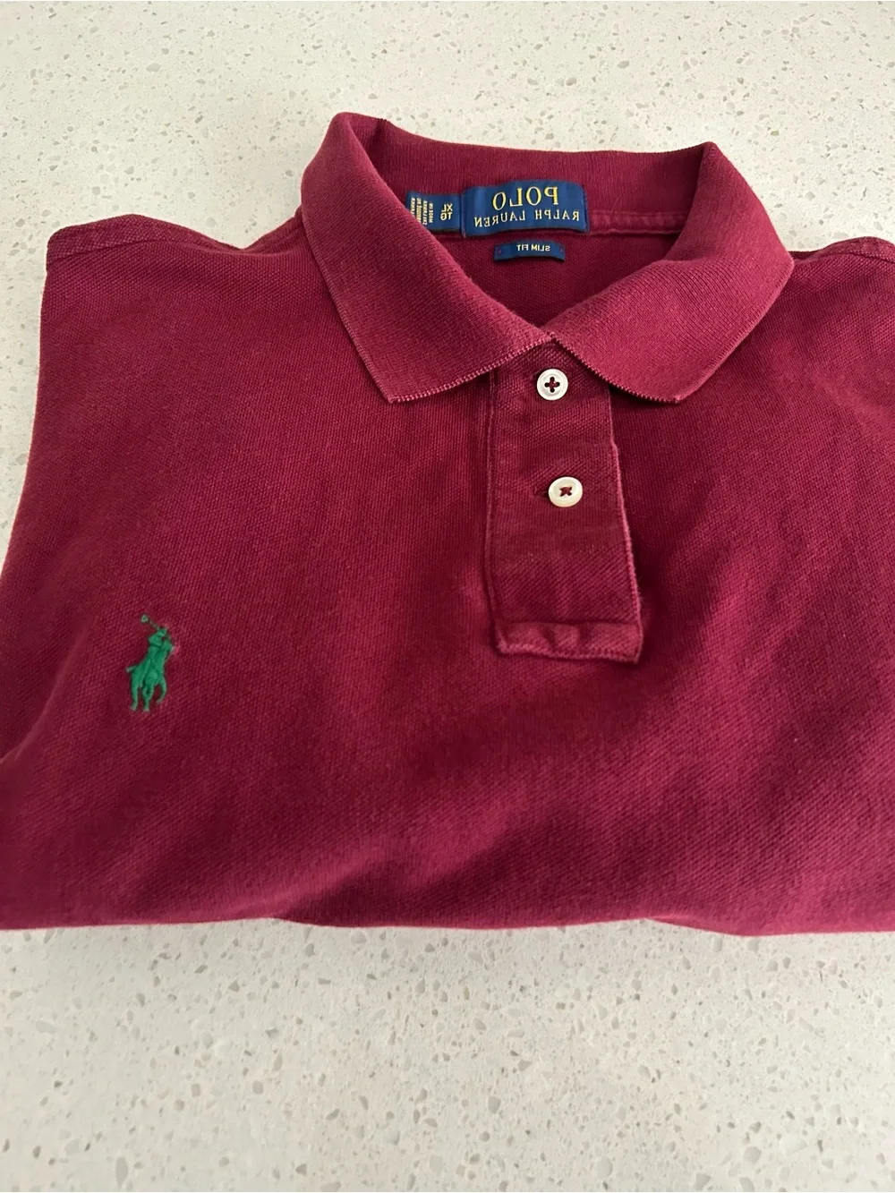 Ralph Lauren Men’s Burgundy Polo with Green Pony